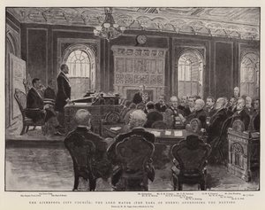 The Liverpool City Council, the Lord Mayor (the Earl of Derby) addressing the Meeting by Henry Marriott Paget